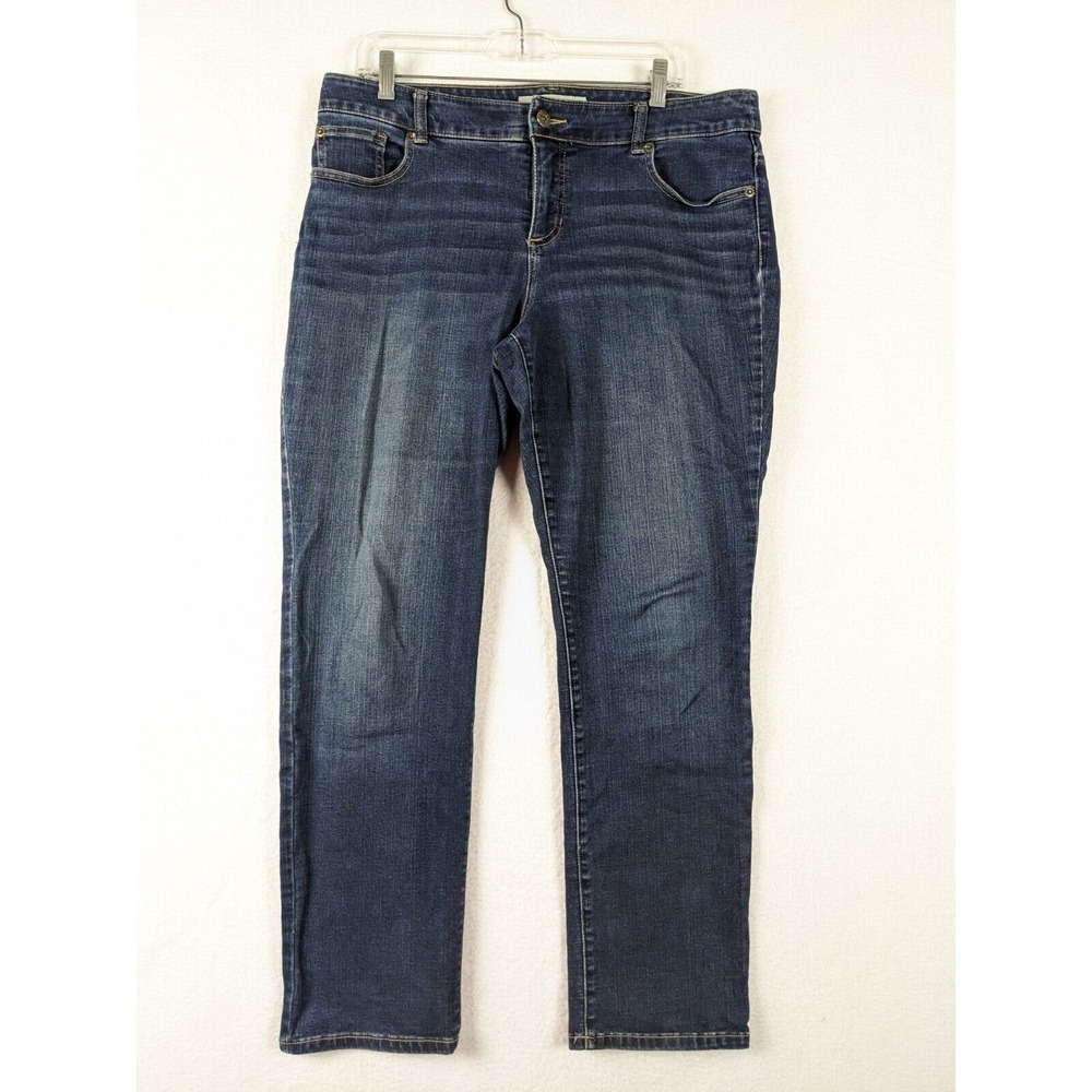 Chicos Platinum Womens Jeans Size 2 Short or 12 Cotton Blend Blue Denim